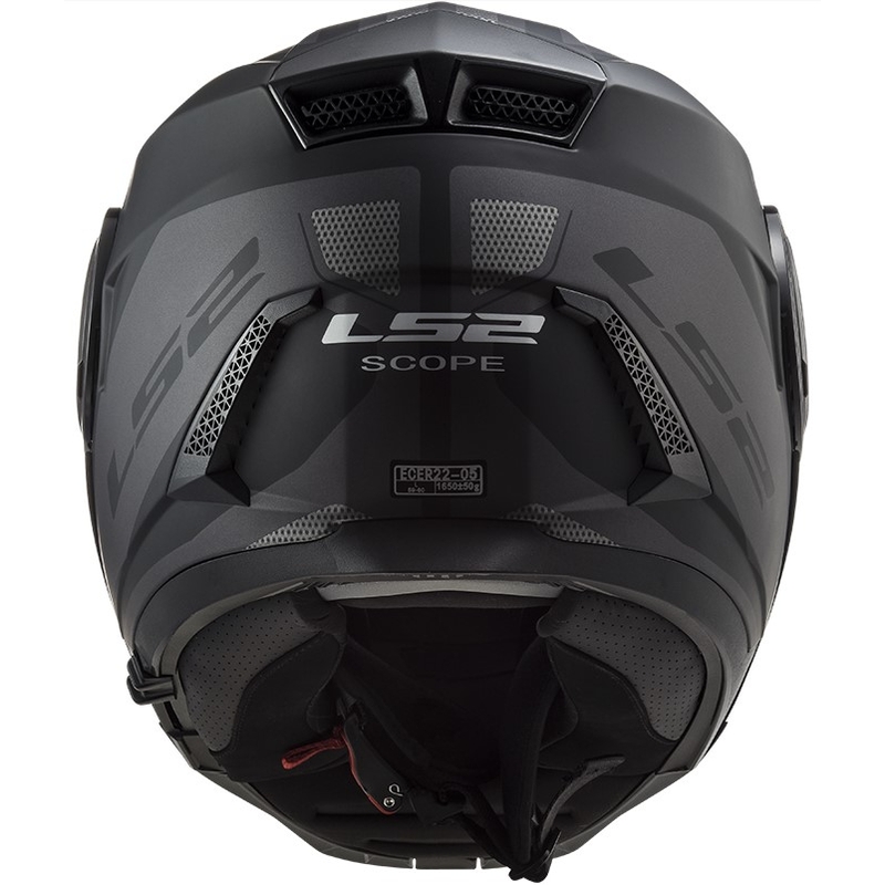 Casco de moto abatible LS2 FF902 Scope Axis negro-titanio