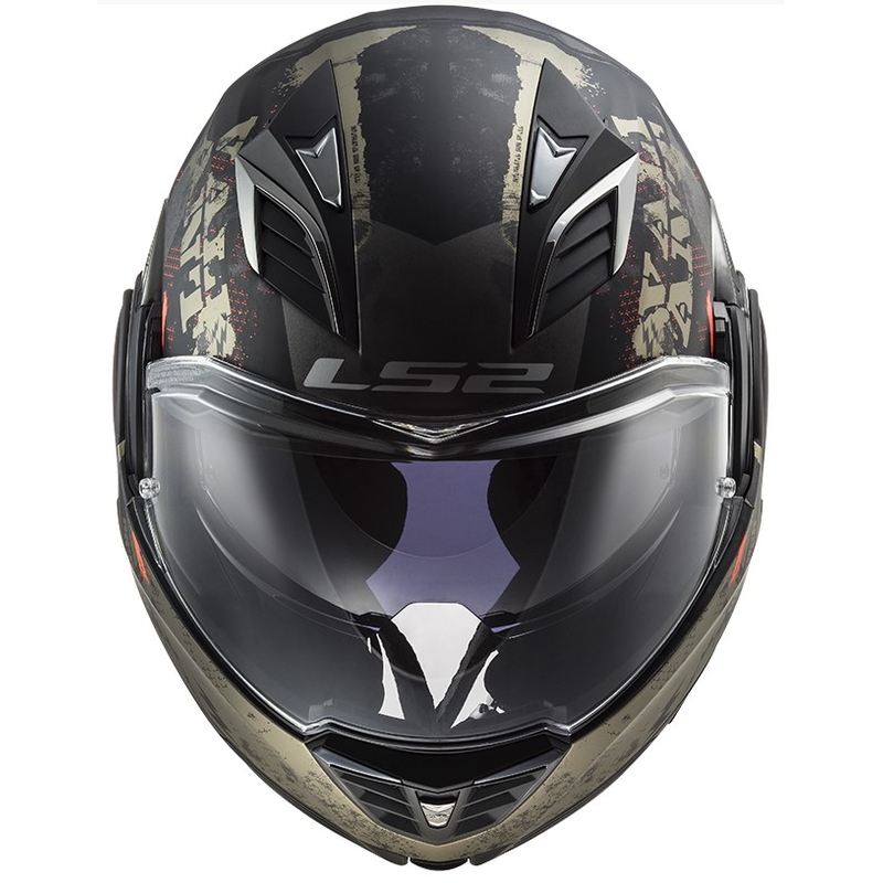 Překlápěcí přilba na motorku LS2 FF900 Valiant II Gripper Mat černo-zlatá výprodej
