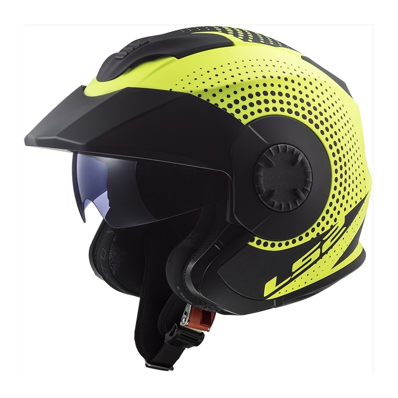 Otevřená přilba na motorku LS2 OF570 Verso Spin černo-fluo žlutá