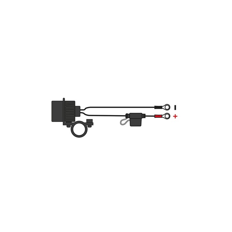 Enchufe Oxford Standard de 12 V con toma para montaje en manillares de 22 y 25 mm de diámetro