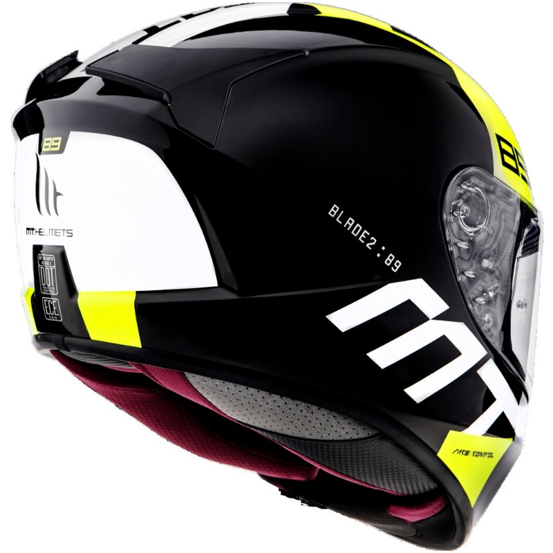 Casco integral de moto MT Blade 2 SV 89 negro-blanco-amarillo fluo liquidación