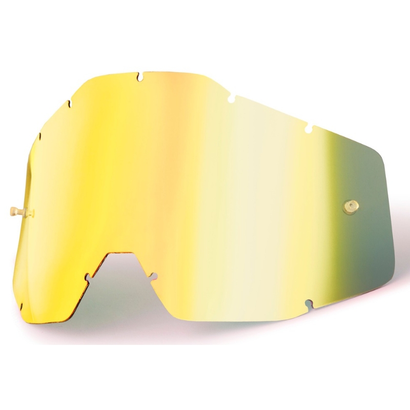 Plexi cromado dorado para gafas de motocross 100% Racecraft/Accuri/Strata