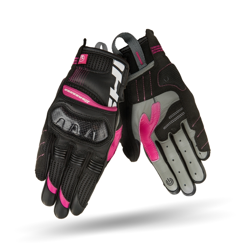 Guantes de moto Shima X-Breeze 2 negro y rosa para mujer