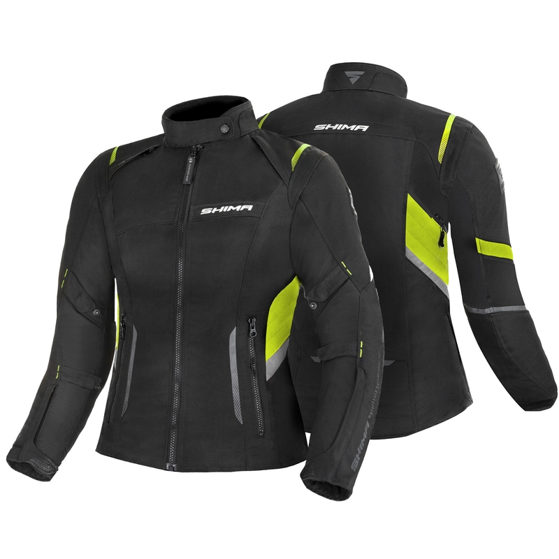 Chaqueta de moto para mujer Shima Rush negro-amarillo fluo liquidación