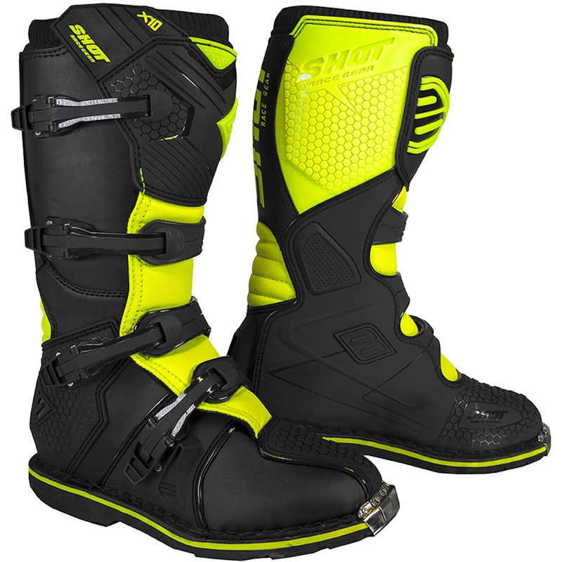 Boty na motorku Shot X10 2.0 černo-fluo žluté výprodej