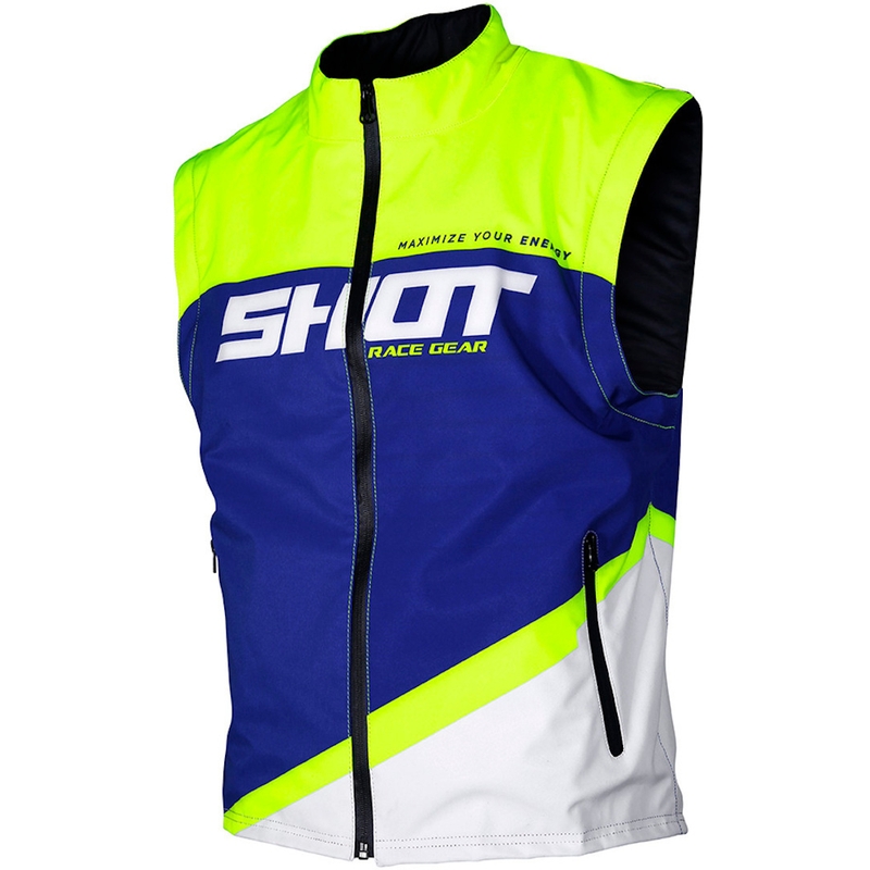 Softshellová vesta Shot Lite modro-bílo-fluo žlutá