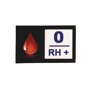 Pegatina con grupo sanguíneo 0 RH+