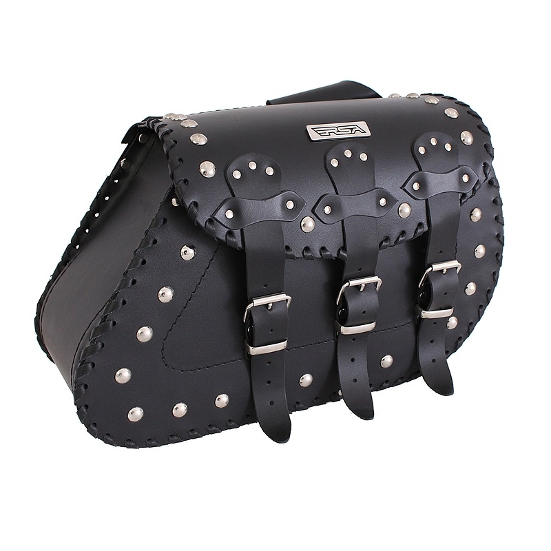Alforjas de cuero para moto Chopper RSA-16D