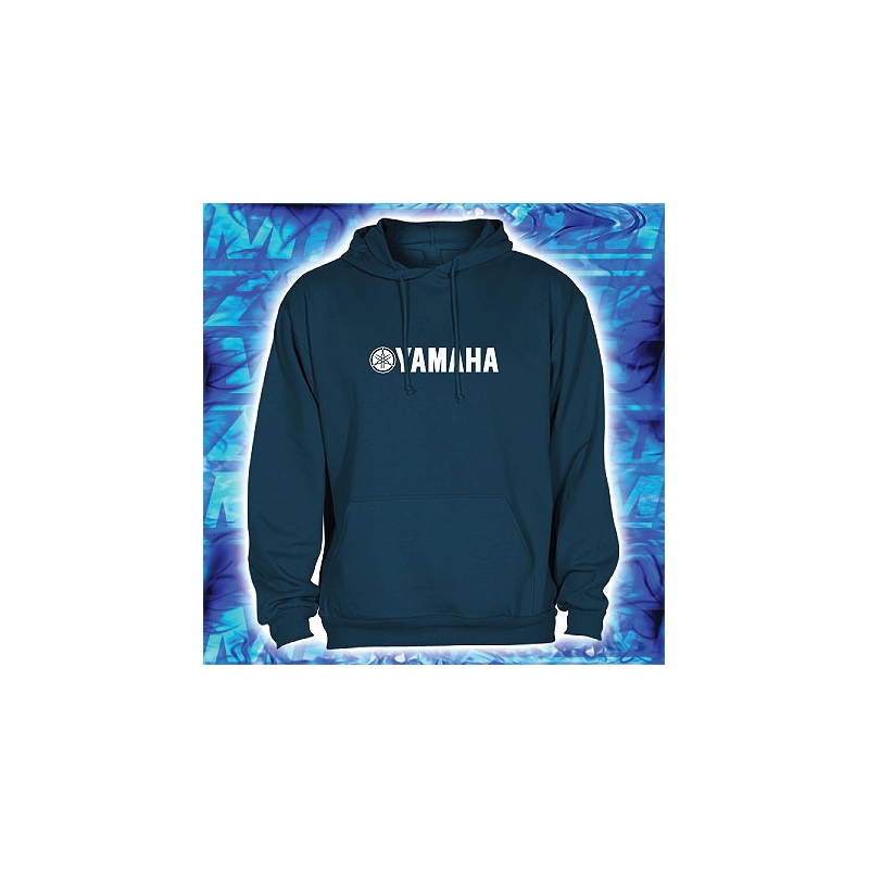 Mikina s motivem Yamaha navy s kapucí výprodej