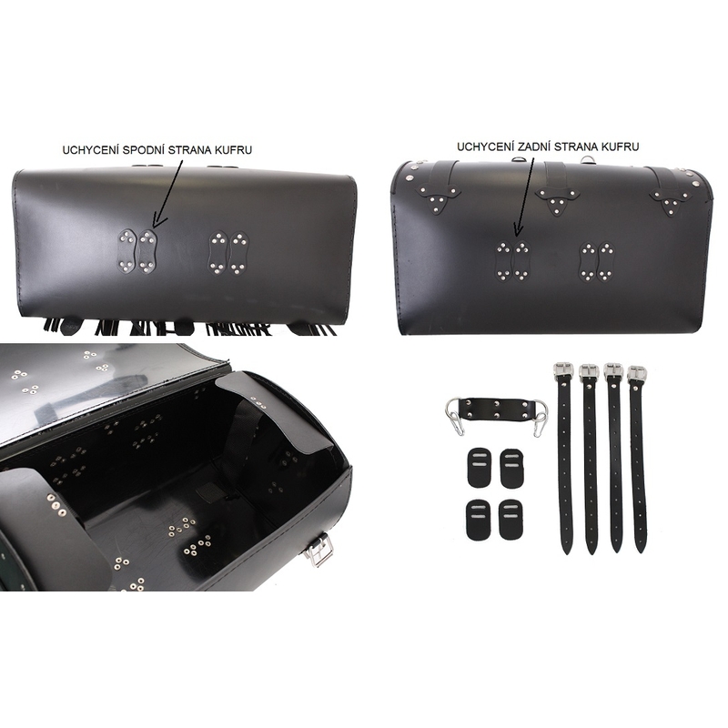 Maletín de cuero para moto Chopper RSA-6B