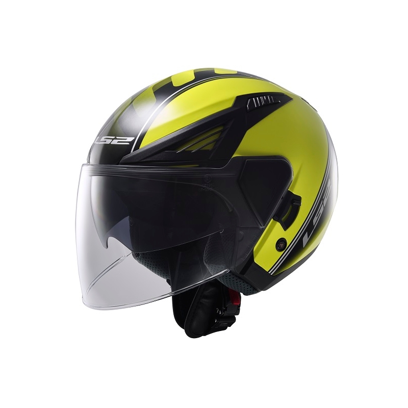 Přilba na motorku otevřená LS2 OF586 Bishop Atom žluto-černá výprodej